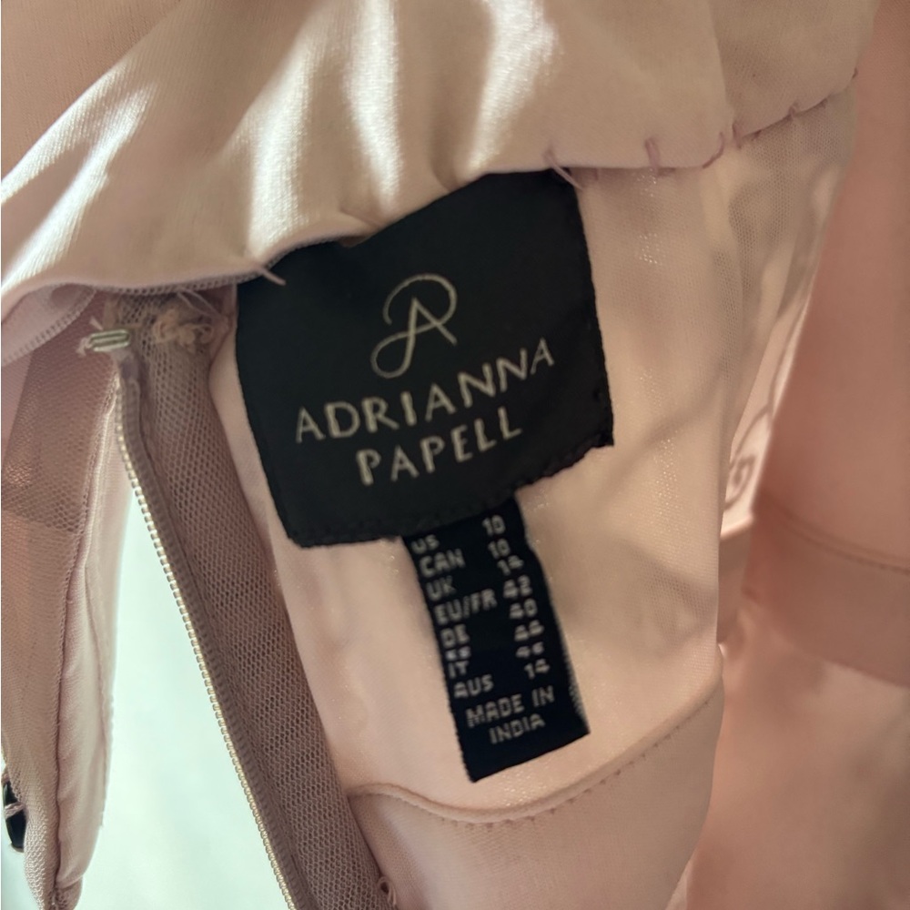 Adrianna Papell Blush Pink Beaded Backless Evening Gown - Picture 10 of 10